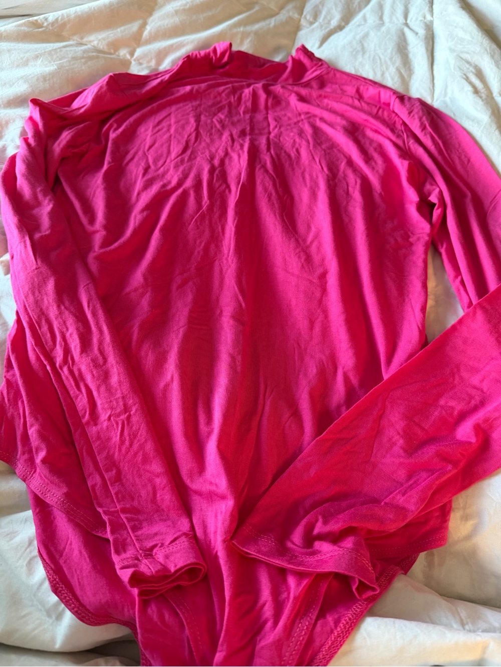 Bright Pink Long Sleeve Jumpsuit Bodysuit